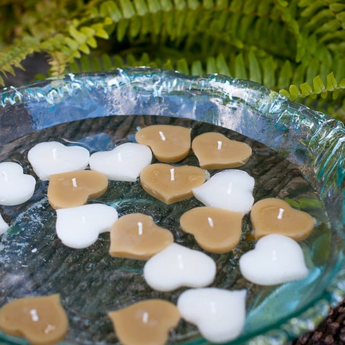 Floating Heart Candle / Handmade in USA / 100 Natural Beeswax Etsy