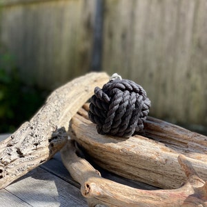 Nautical Monkey's Fist Beeswax Rope Candle Large Moonless Night