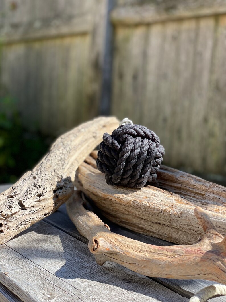 Nautical Monkey's Fist Beeswax Rope Candle Large Moonless Night