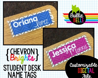 Black Bright Student Desk Name Tags Student Nameplates Etsy
