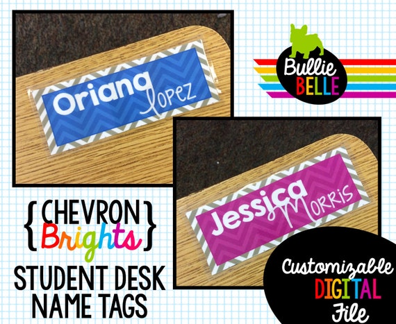 Chevron Student Desk Name Tags Student Nameplates Student Etsy