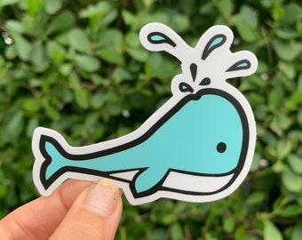 Whale Sticker, Ocean lover sticker, waterproof and weatherproof sticker, activism, vinyl sticker, laptop sticker.