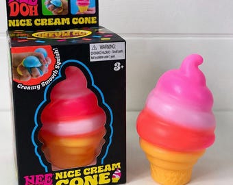 Zabawka NeeDoh Ice Cream Cone Squishy | Sensoryczna zabawka sensoryczna, łagodząca stres, upominek na imprezę