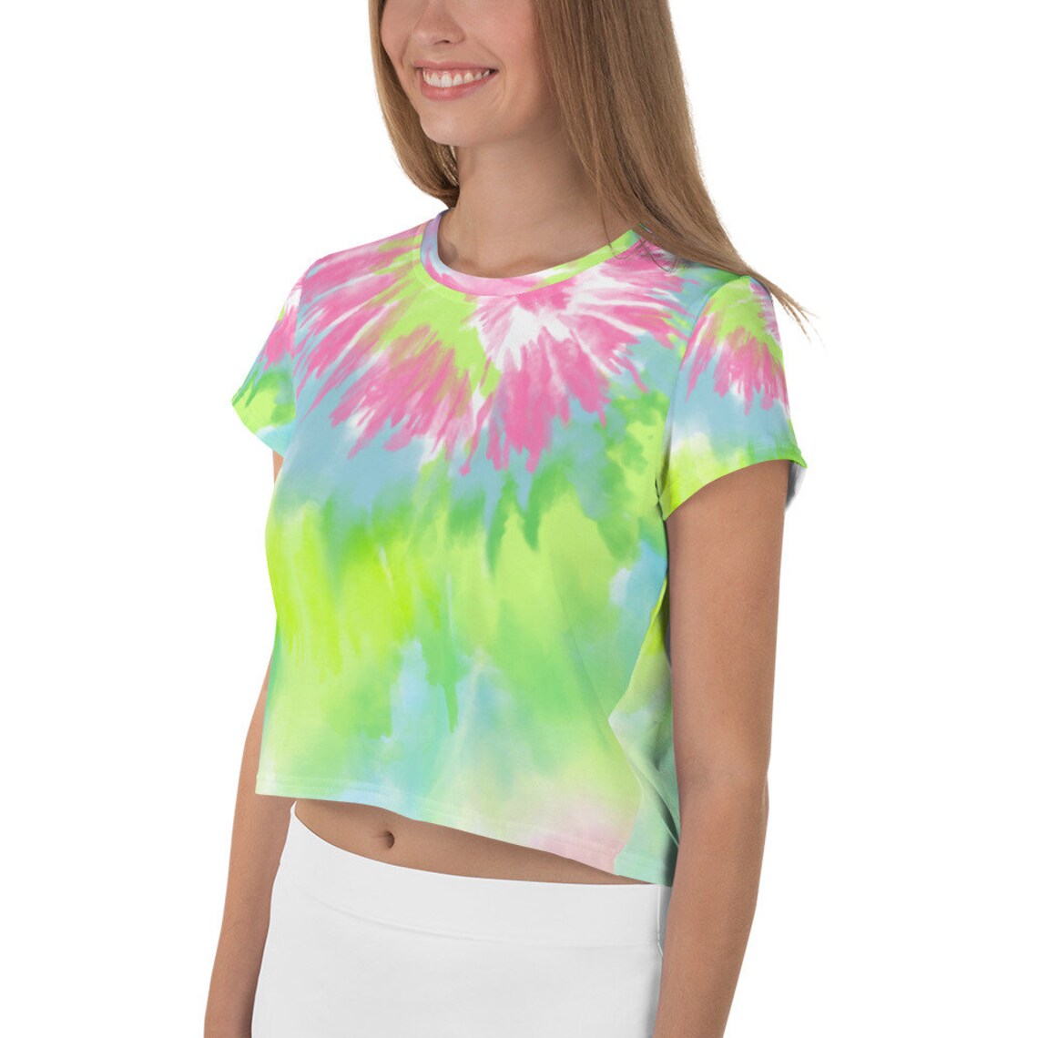 reverse tie dye crop top
