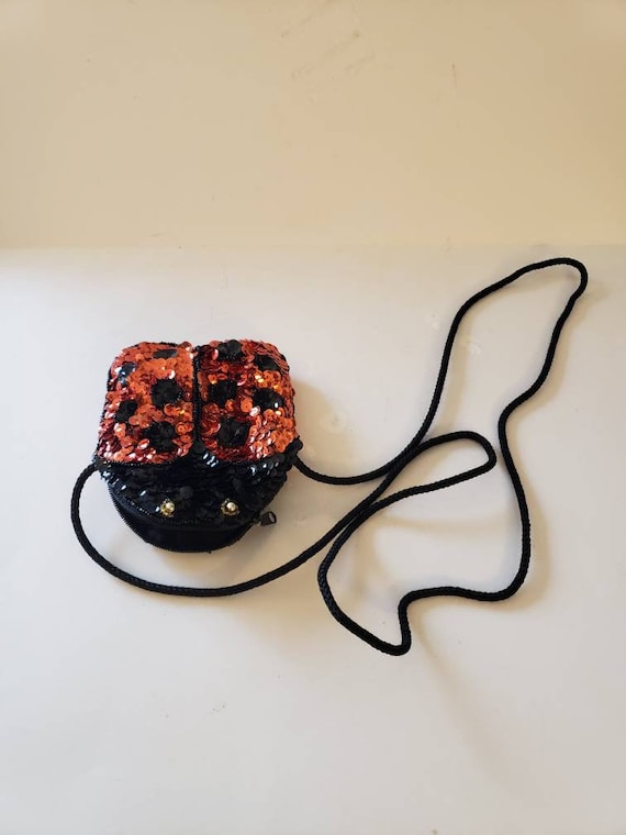 Vintage lady bug sequins pouch - image 1