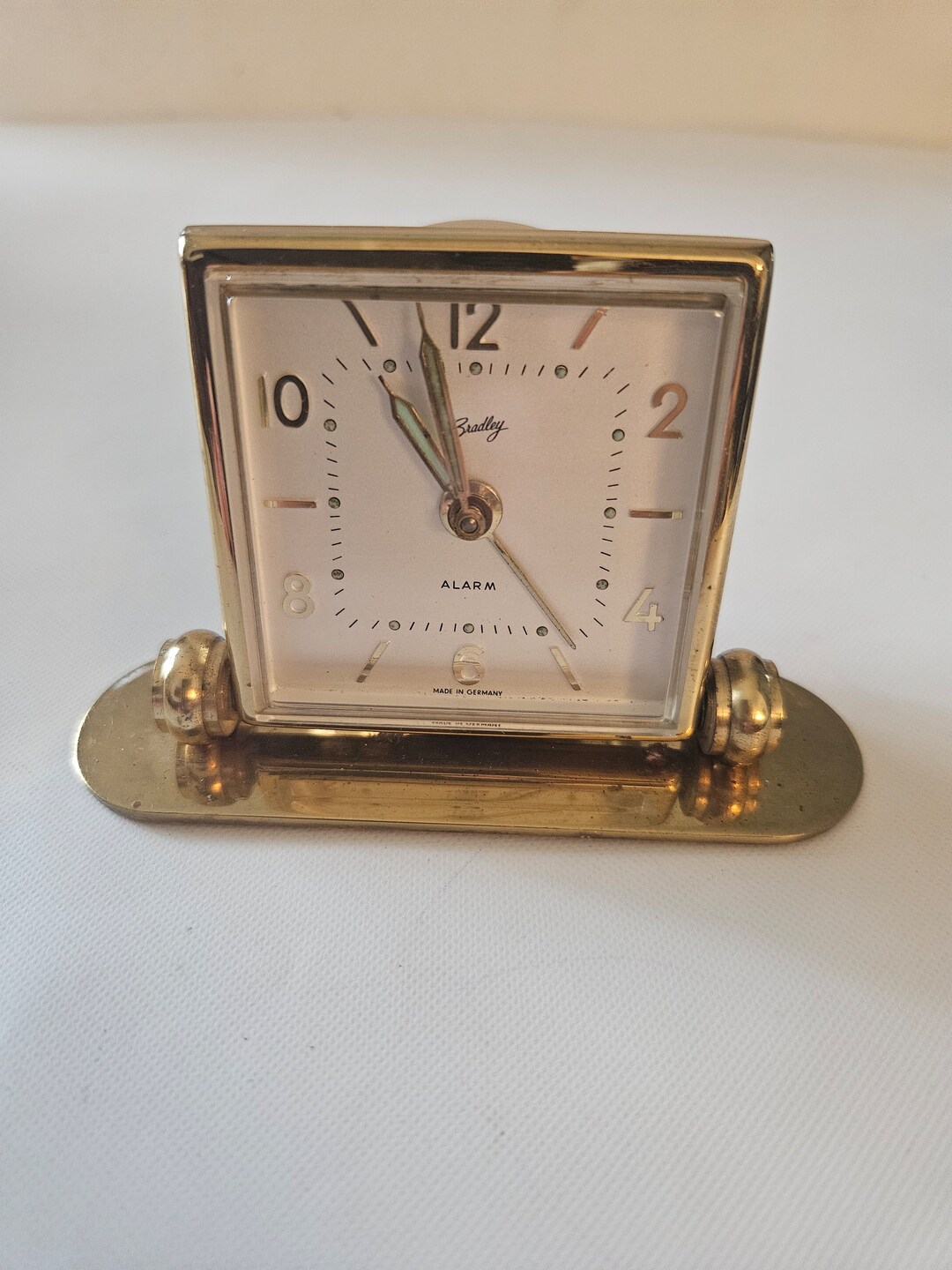 Vintage 1940s Bradley Brass Alarm Clock Luminous Hands Made in Etsy