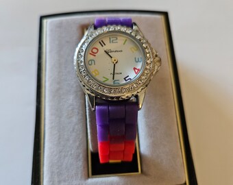 Geneva rainbow quartz watch