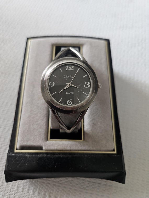 Geneva silvertone cuff watch - image 1