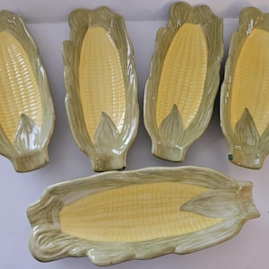 set of 5 vintage Ceramic Corn dishes
