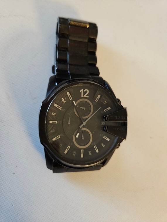 Diesel QZ DZ 4180 Master Chief Date Black Dial D32 Etsy