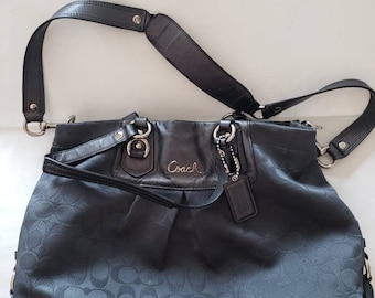 Coach Ashley Carryall Nylon Handbag Charcoal Gray G1159-F18776