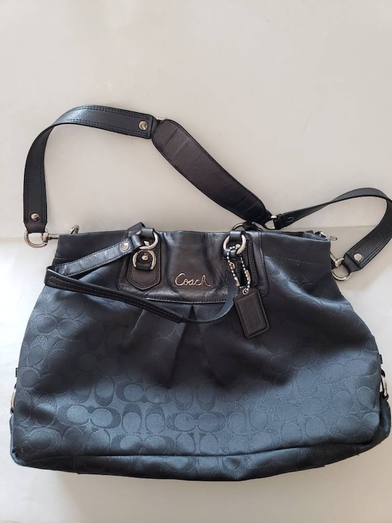 Coach Ashley Carryall Nylon Handbag Charcoal Gray G1159 F18776 Etsy