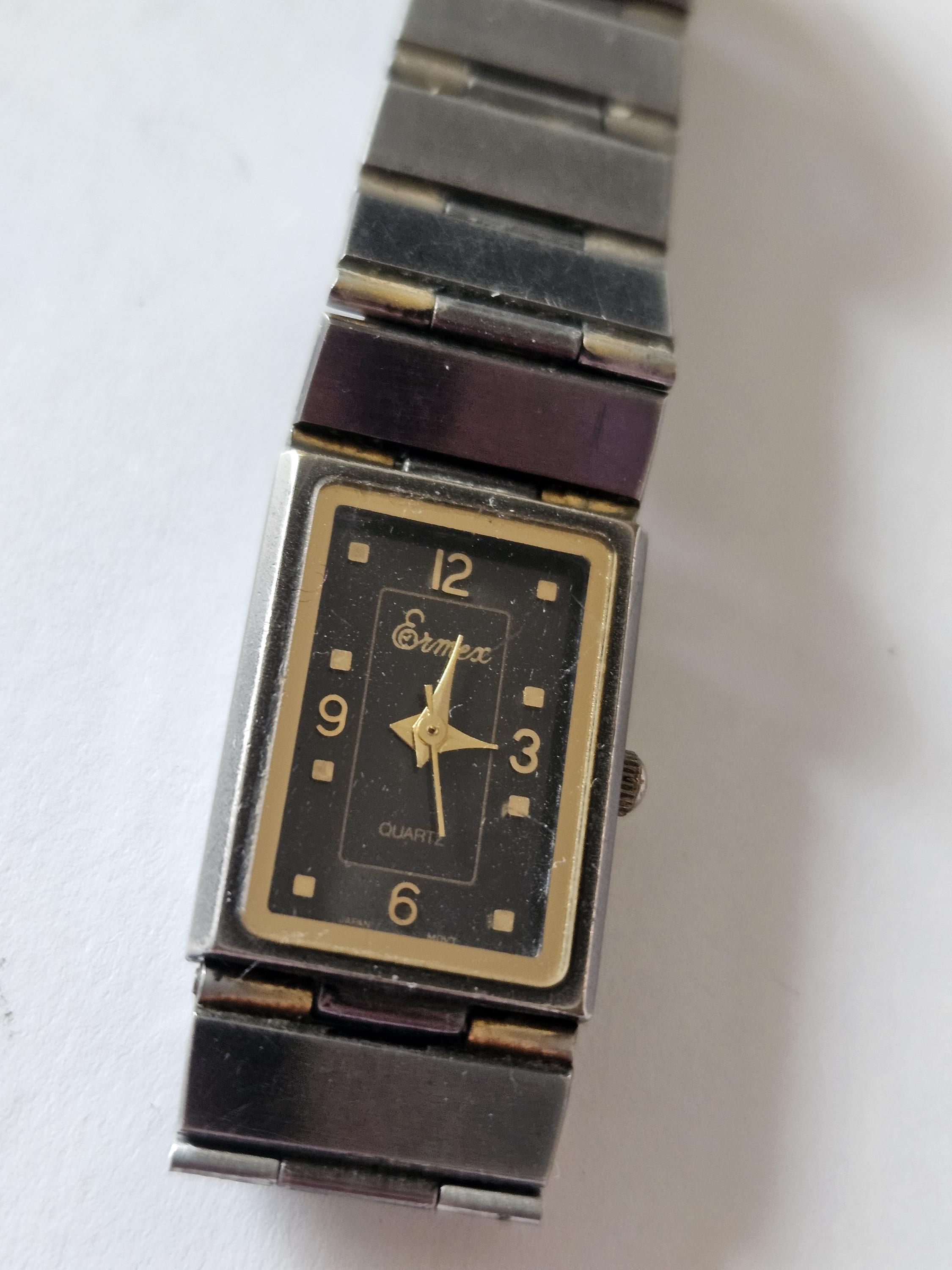 Vtg Ermex Hand Wind WR Analog Dial Causal Square Watch (G456) Mechanical Hand-Winding Square Analog Wristwatches for sale  main image 3