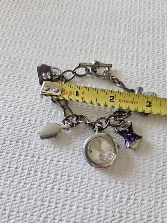 womans clock charm bracelet - image 9