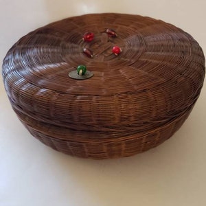 Handmade large round basket