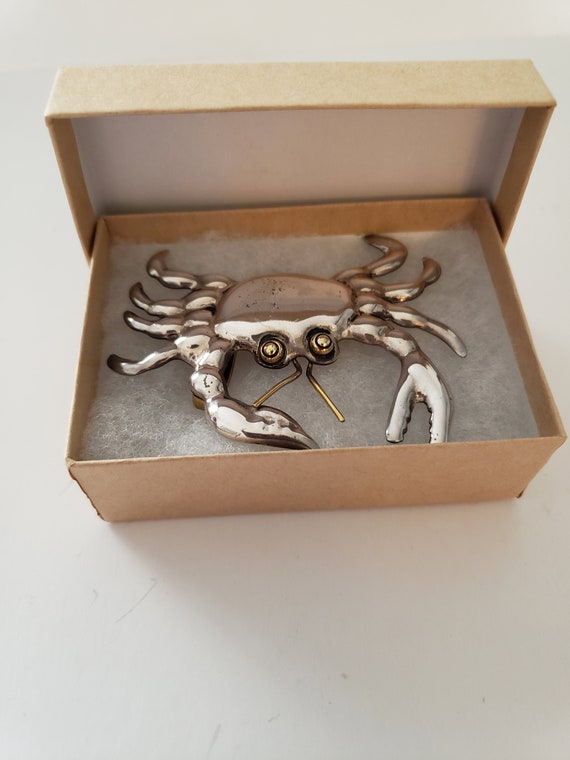 Sterling silver crab pin