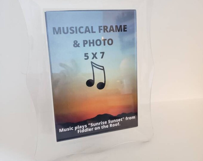Vintage Lucite Acrylic Clear 5x7 Picture Frame Musical Plays Etsy