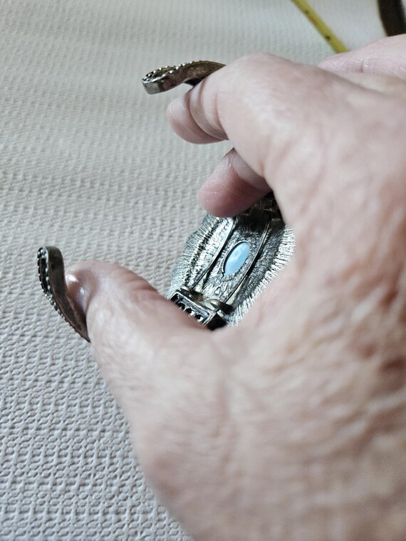 Womans silvertone cuff bracelet - image 5