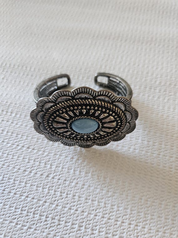 Womans silvertone cuff bracelet - image 2