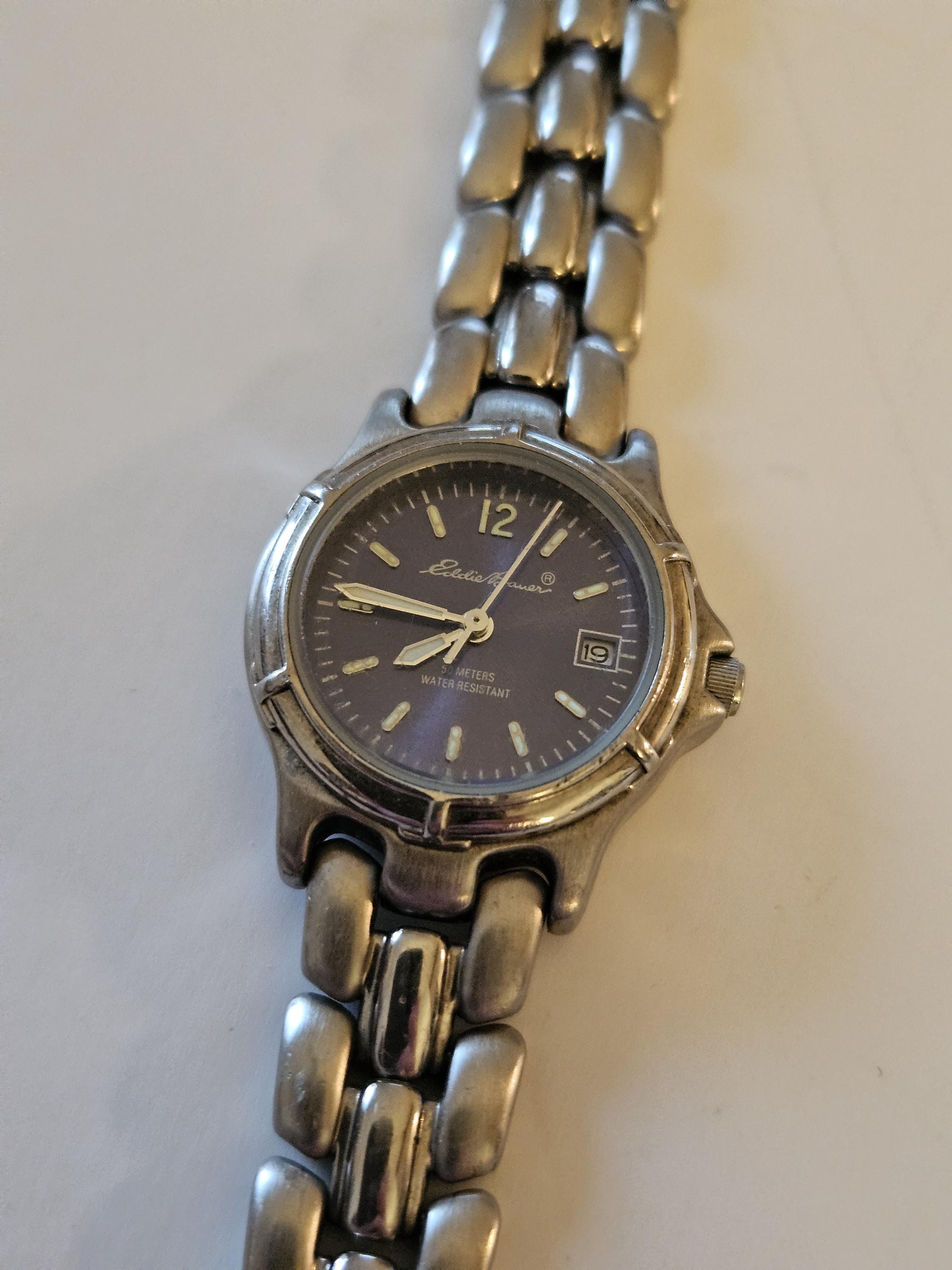 Eddie Bauer Woman Watch Quartz Silver Running DM4 Eddie Bauer Silver Tone Quartz Analog Ladies Watch Sz. 5 3/4  main image 2