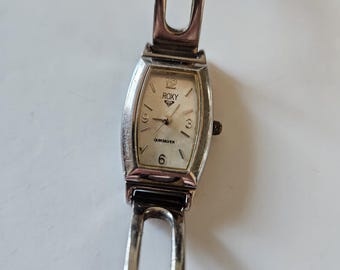 Vintage Roxy Quiksilver Women's Watch Silver Tone Stainless Steel