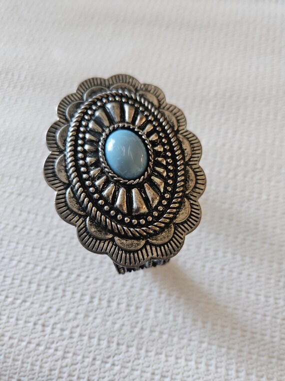 Womans silvertone cuff bracelet - image 6