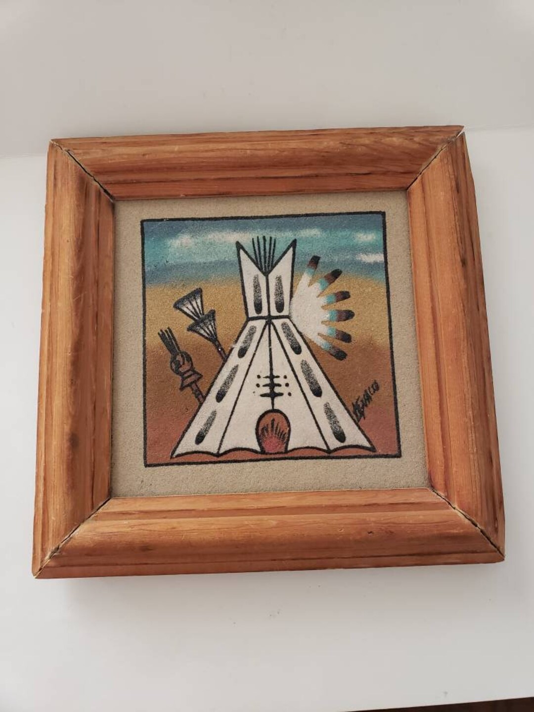 Navajo Signed Framed Sand Painting Etsy