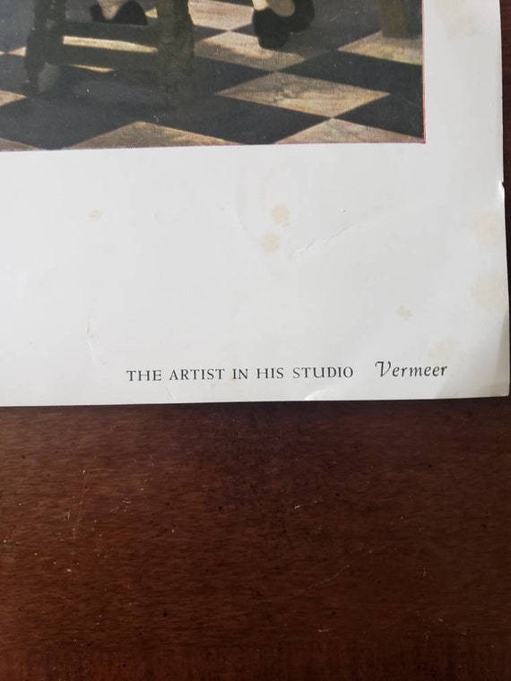 Vintage 1958 Vermeer “The Artist in his Studio” Art Print Vintage 1958 Vermeer “The Artist in his Studio” Art Print