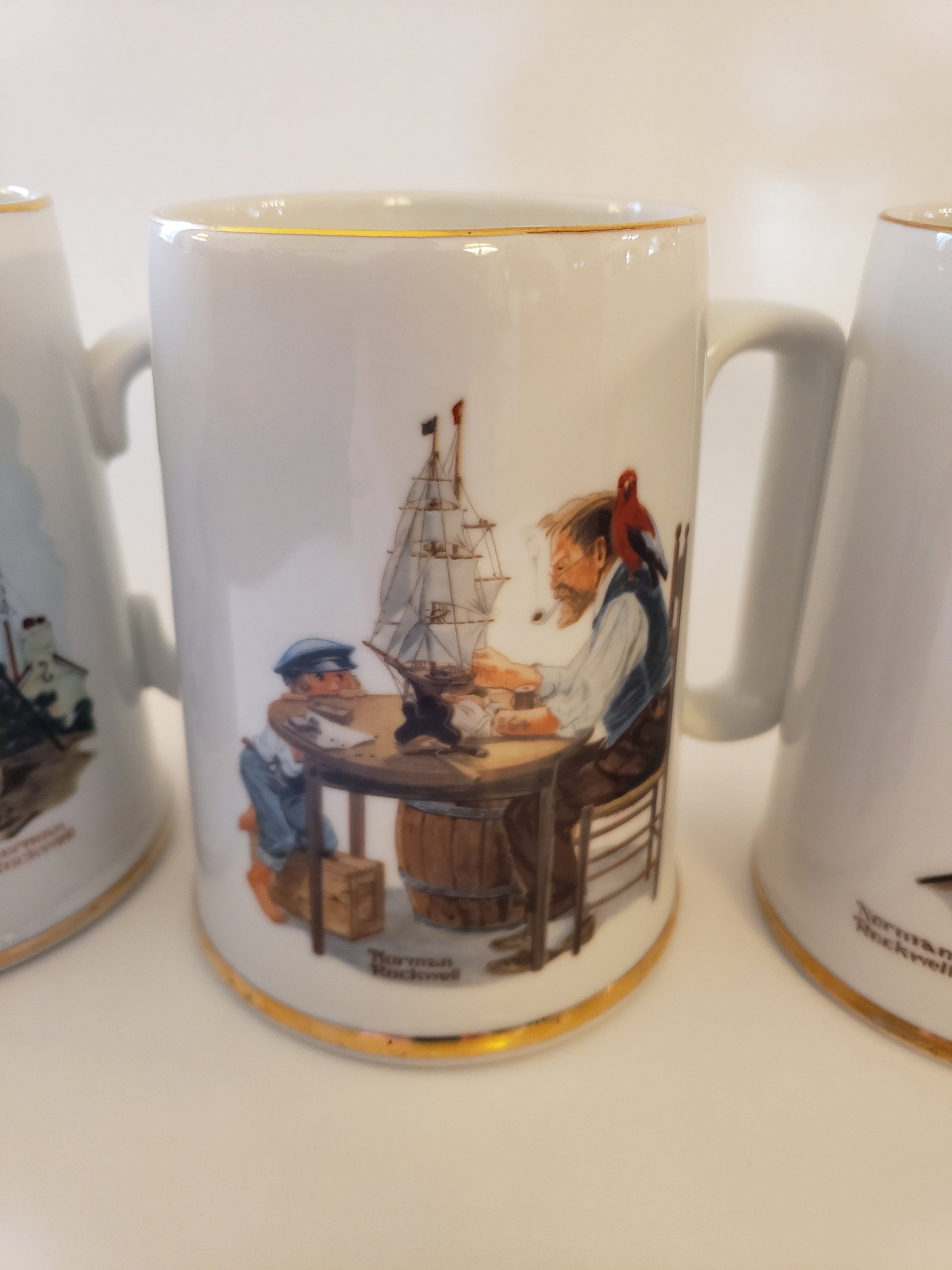 Set of Four Norman Rockwell Coffee Mugs - Etsy