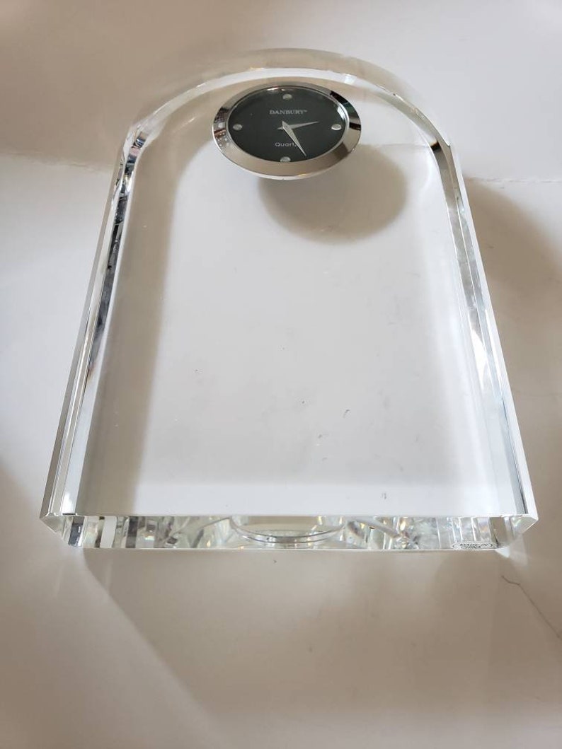 Solid Heavy Glass Quartz Mantel Clock Etsy
