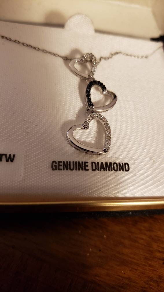 three heart diamond necklace