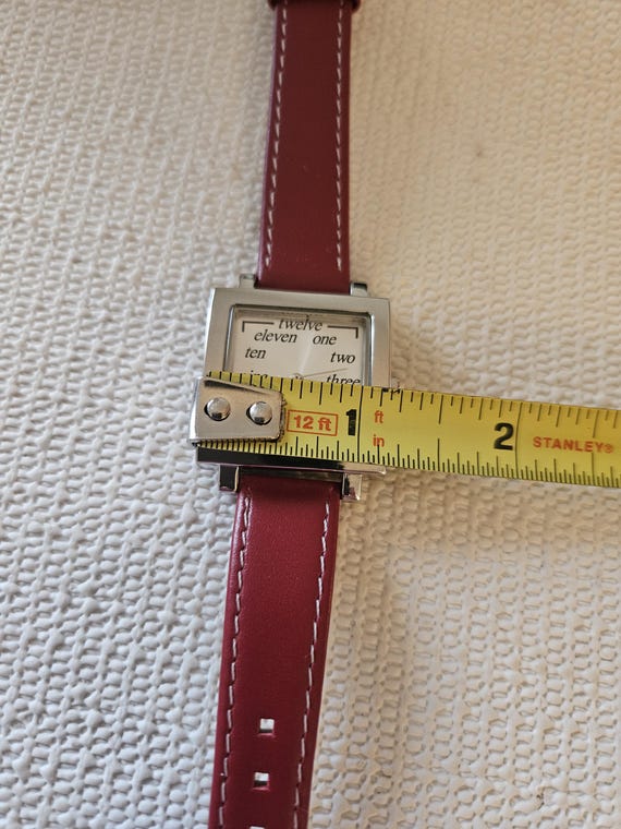 ladies red watch with handwritten numbers - image 6