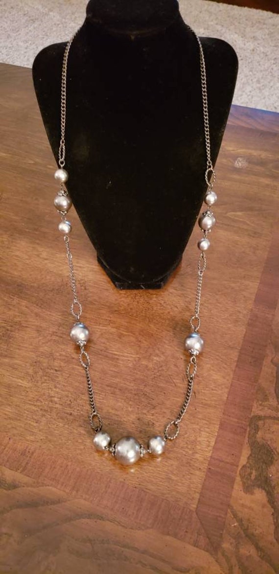 Park Lane long Gray Pearl necklace - image 1