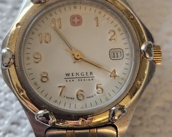Vintage Swiss Military Ladies Watch  The Genuine Diver 100M Gold Silver Working Vintage Swiss Military the Genuine Two Tone Gold Silver  main image 4