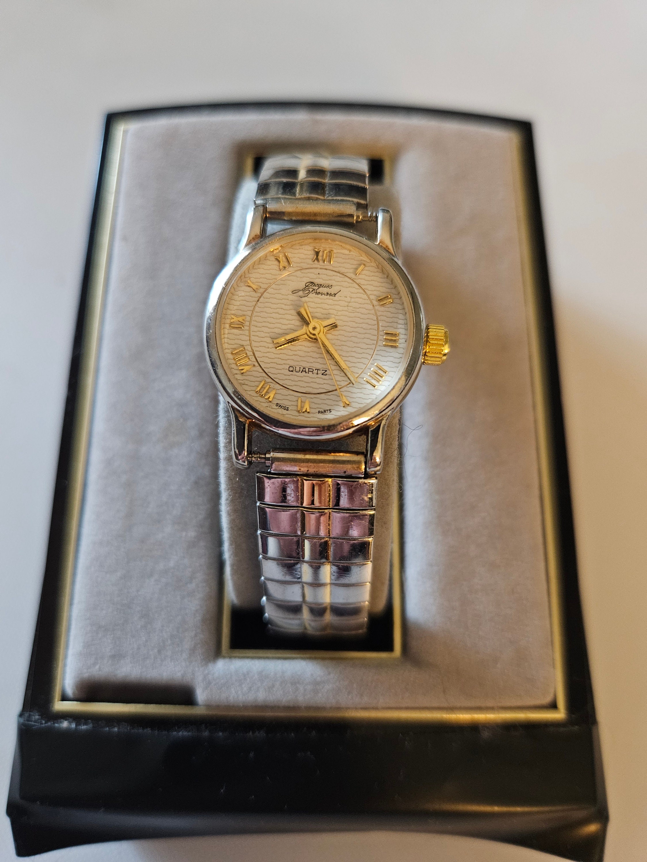 Jacques Prevard Nicolet Womens Vintage Quartz Diamond Bezel Watch New Battery Vintage Jacques Prevard Diamond Gold Tone Quartz Women main image 3