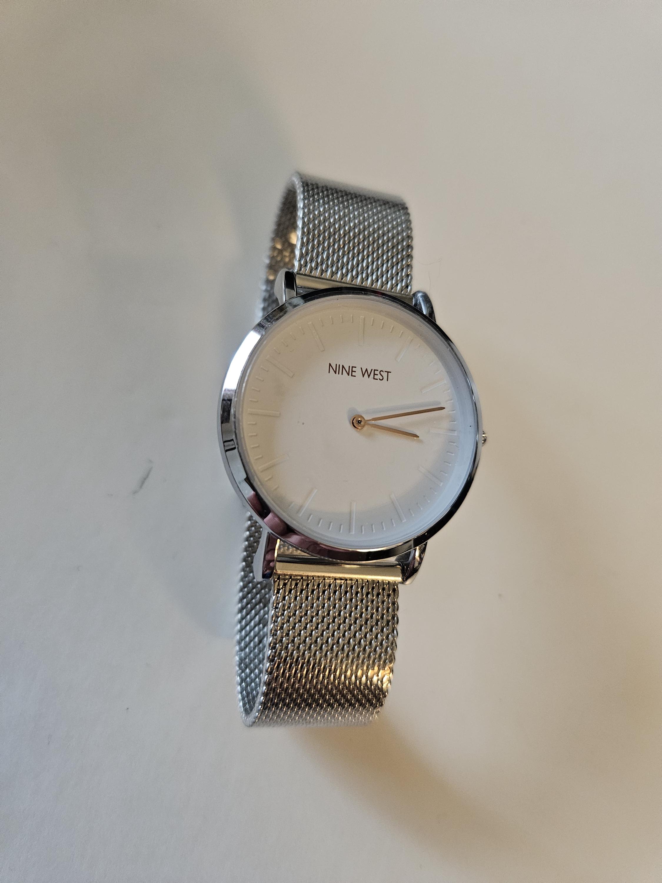 Nine West watches lot of 2 grey and white Nine West watch women Silver Large face NW/1689SVSB | eBay main image 4