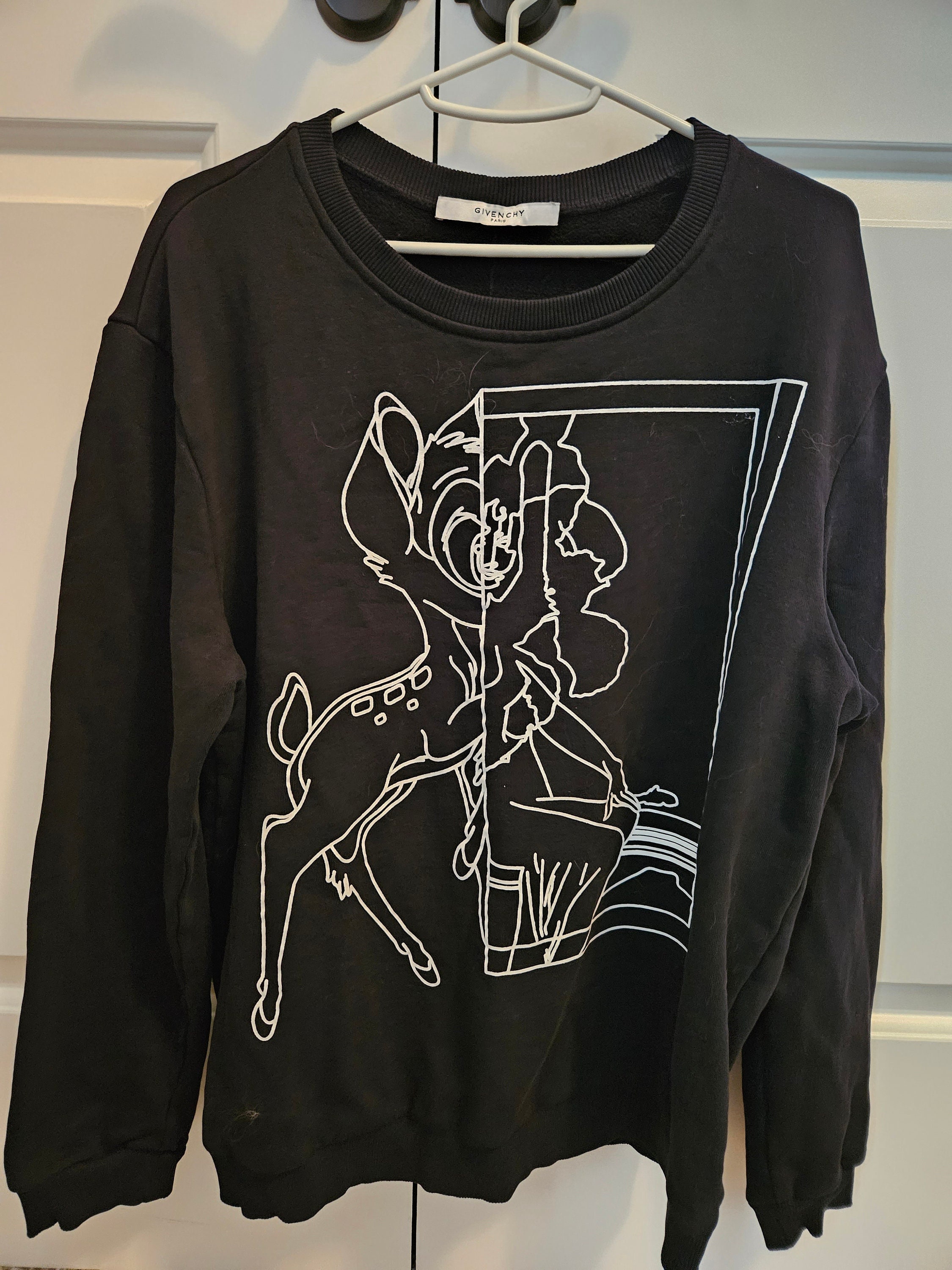 Givenchy Sweatshirt Black Bambi Extra Large - Etsy Givenchy Sweatshirt Black Bambi Extra Large - Etsy