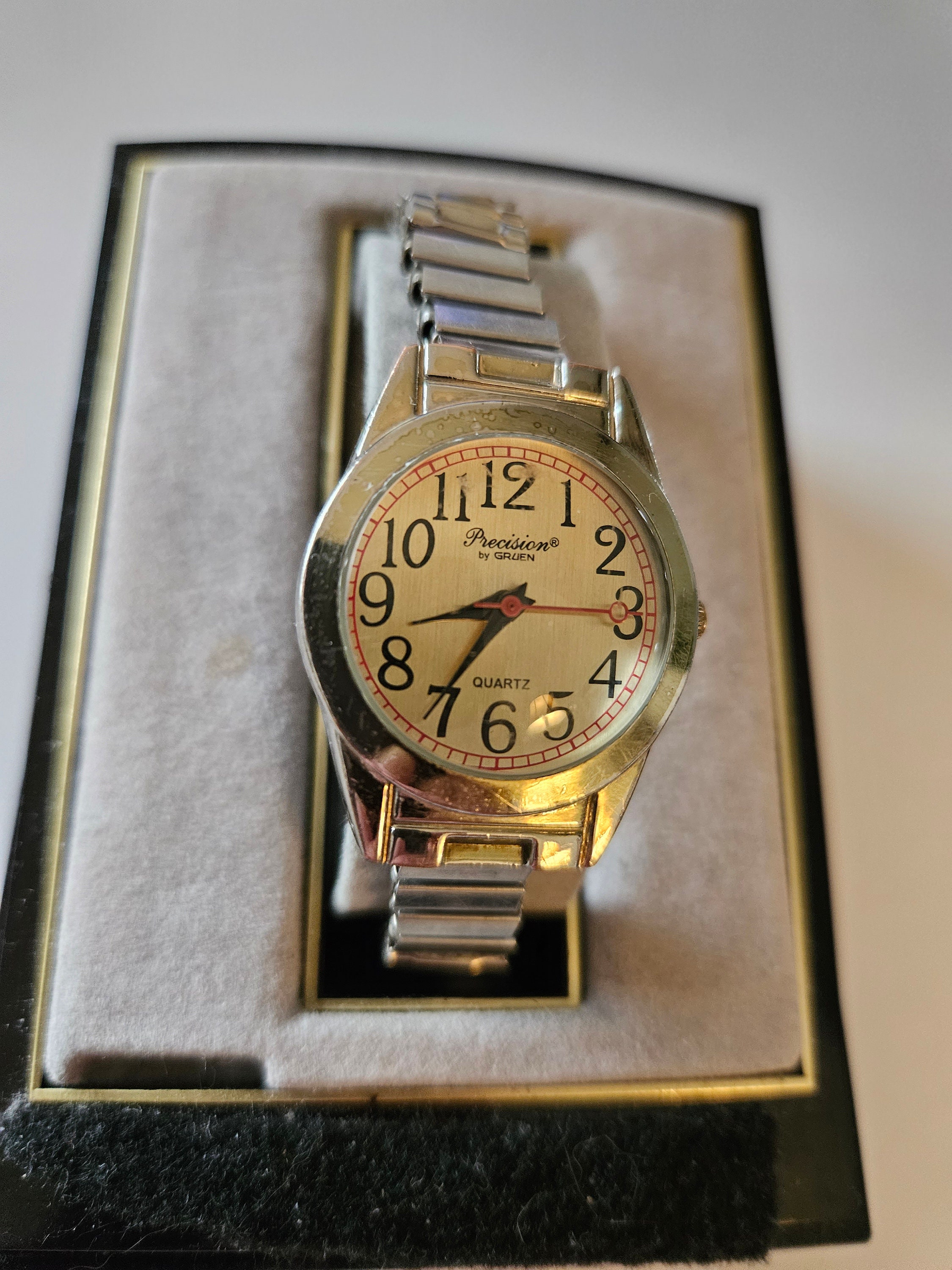 Ladies Precision by Gruen Quartz Watch With Magnification Lens Etsy