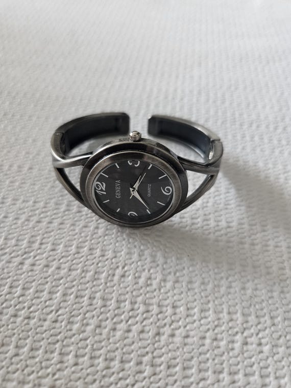 Geneva silvertone cuff watch - image 2