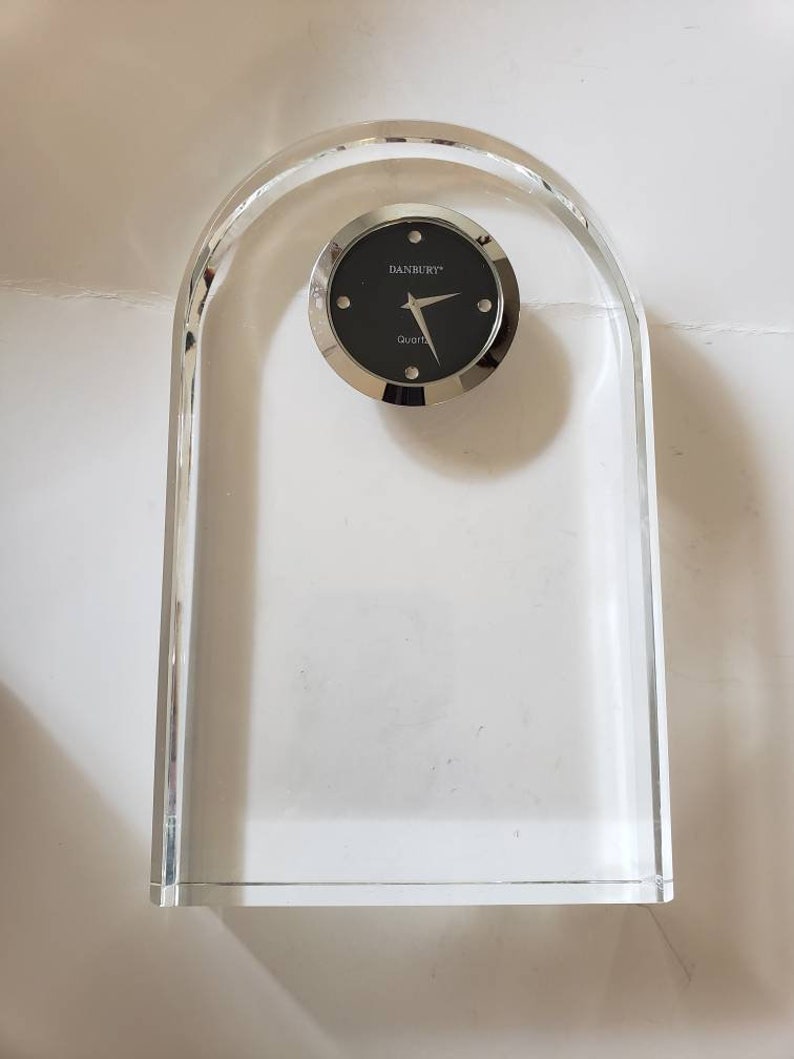 Solid Heavy Glass Quartz Mantel Clock Etsy