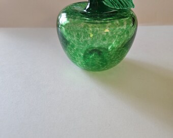 Blown glass green apple