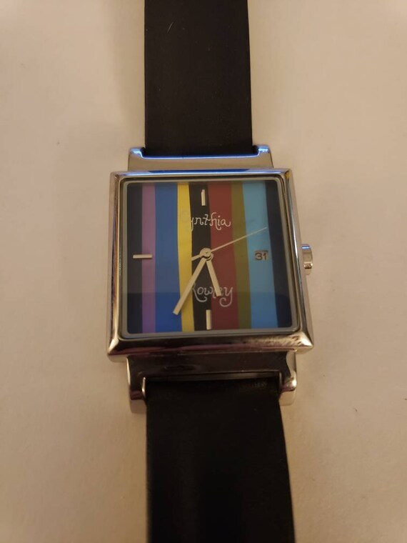 Cynthia Rowley rainbow watch with date - image 2