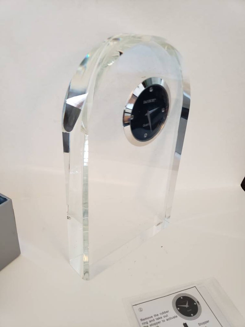 Solid Heavy Glass Quartz Mantel Clock Etsy