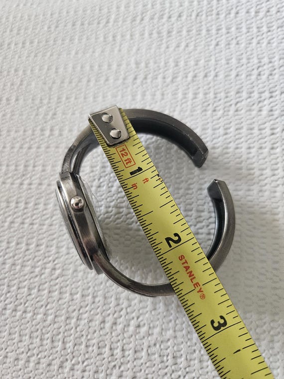 Geneva silvertone cuff watch - image 5