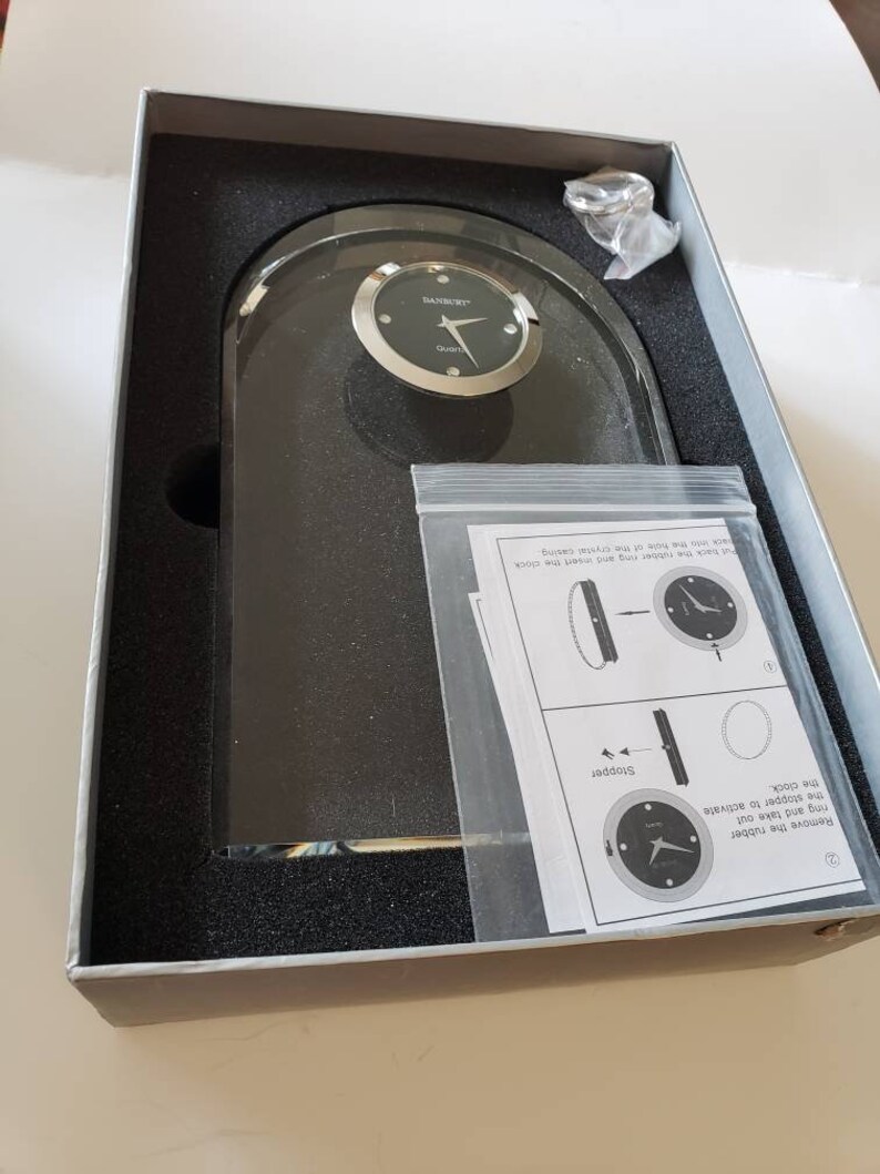 Solid Heavy Glass Quartz Mantel Clock Etsy