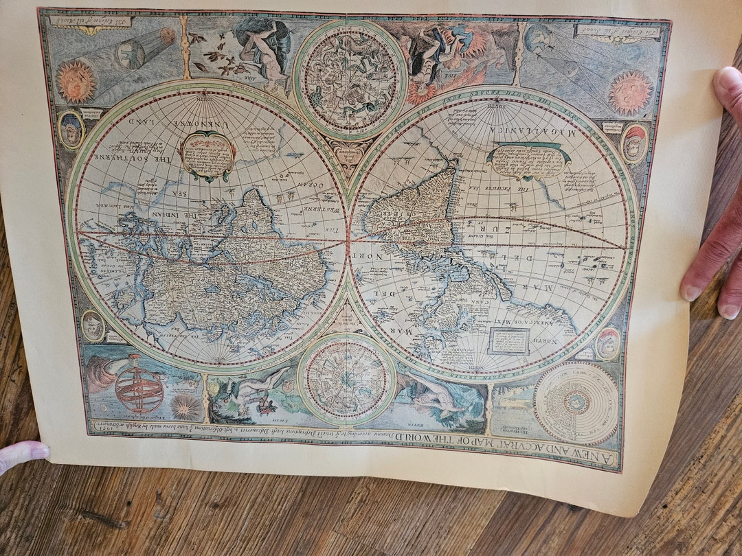 A New and Accvrat Map of the World Hammond Inc Reproduction 25” X