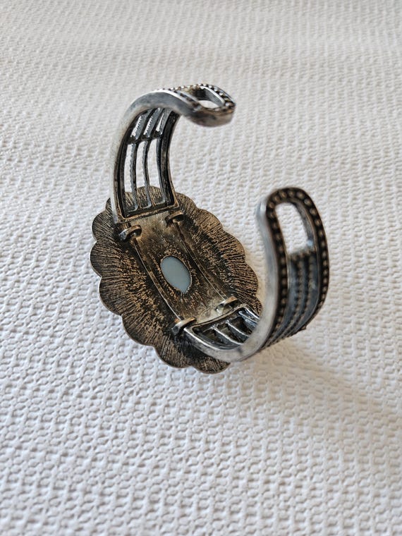 Womans silvertone cuff bracelet - image 4