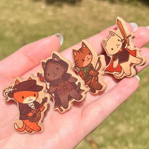 Fantasy Kitty Wood Pins