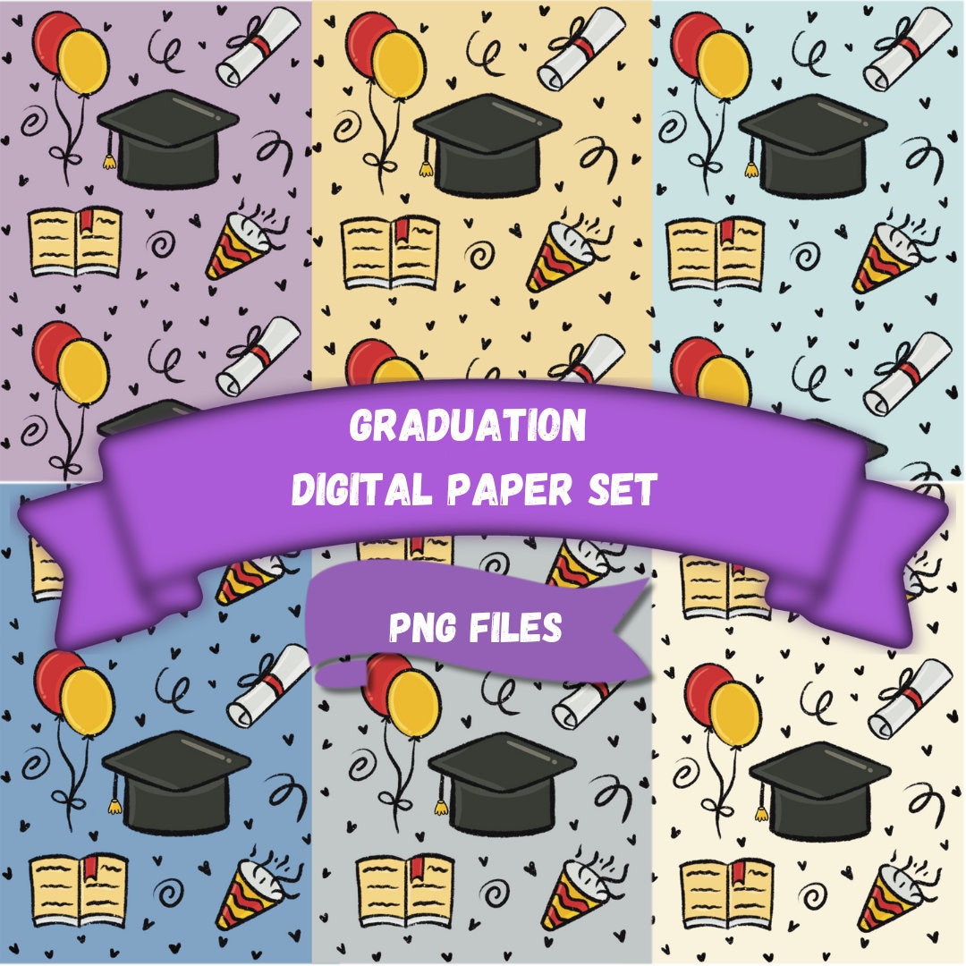 Graduation Paper Pattern Graduation Digital Patterns, Scrapbook Papers, Background Paper, Theme ...