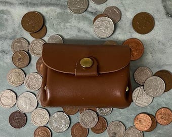 Tan Leather Handmade Coin Purse  // Supple and Soft Change Pouch // Roam